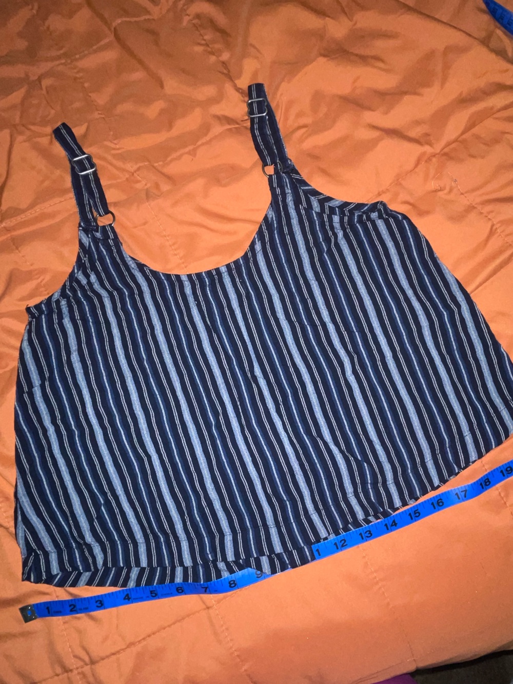 Striped Navy Button-Front Tank Top - Picture 2 of 2